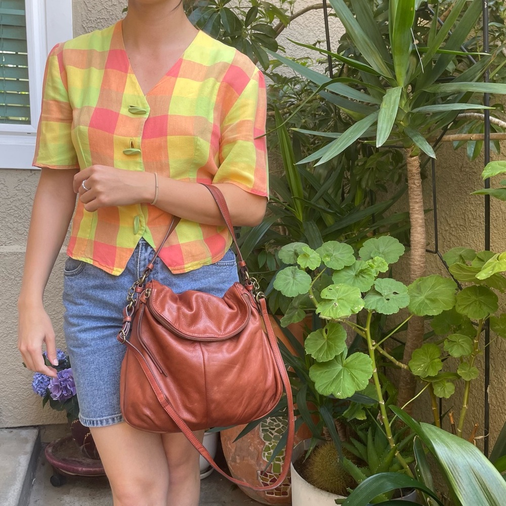 Elegant Reddish Brown Margot Leather Shoulder Bag